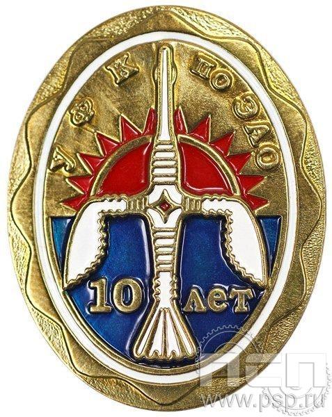 012.0. Знак нагрудный 10 лет УФК ПО ЭАО